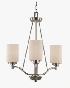 Trans Globe Lighting-70525-3 ROB-Mod Space - Three Light Chandelier   Rubbed Oil Bronze Finish with White Frosted Glass